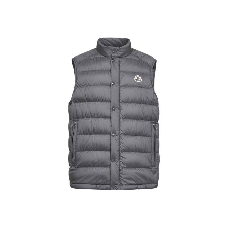Doudoune sans manches gilet MONCLER Barthe nylon matelassé gris