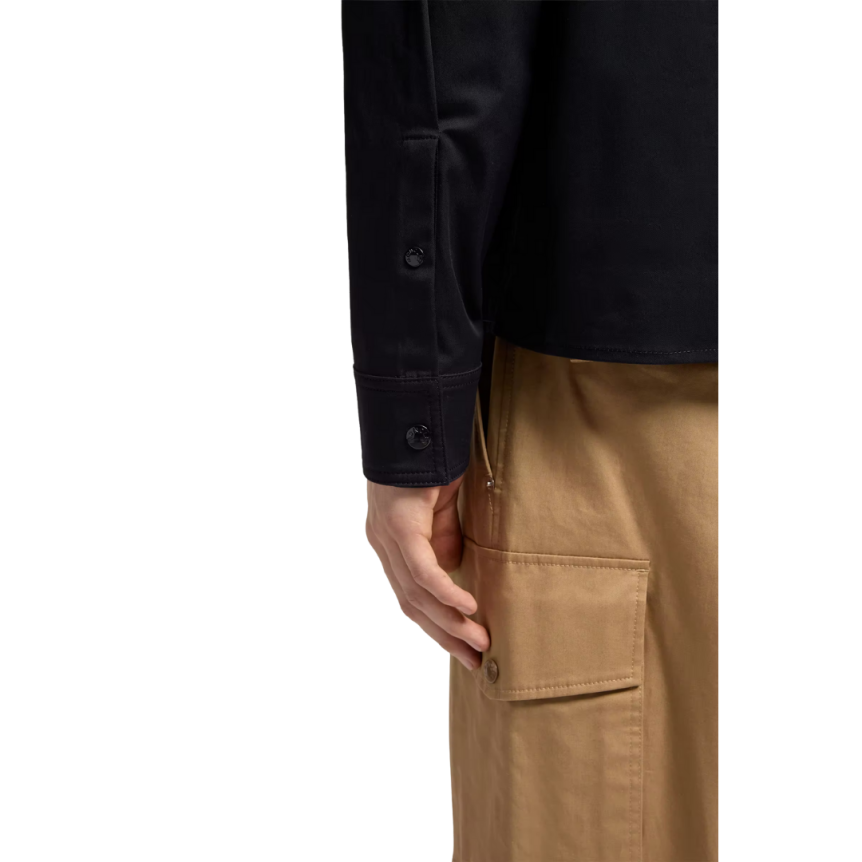 Surchemise MONCLER zippée en gabardine de coton mélangé bleu marine