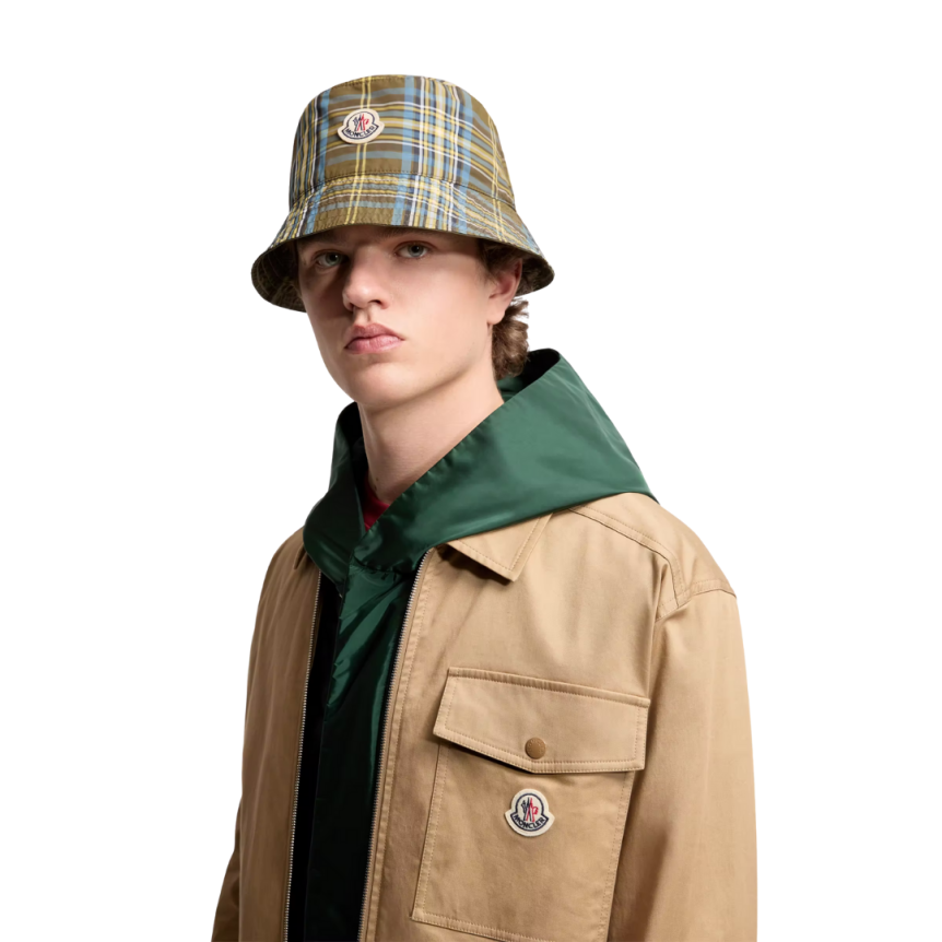 Surchemise zippée MONCLER en gabardine de coton mélangé beige