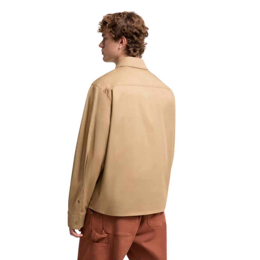 Surchemise zippée MONCLER en gabardine de coton mélangé beige