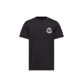 T-shirt en jersey de coton noir à logo relief blanc patch noir mat