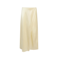 Jupe midi fluide Demi en soie satin jaune lumineux coupe biais