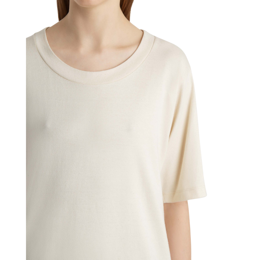 T-shirt manche courte KHAITE Allen col rond coton écru