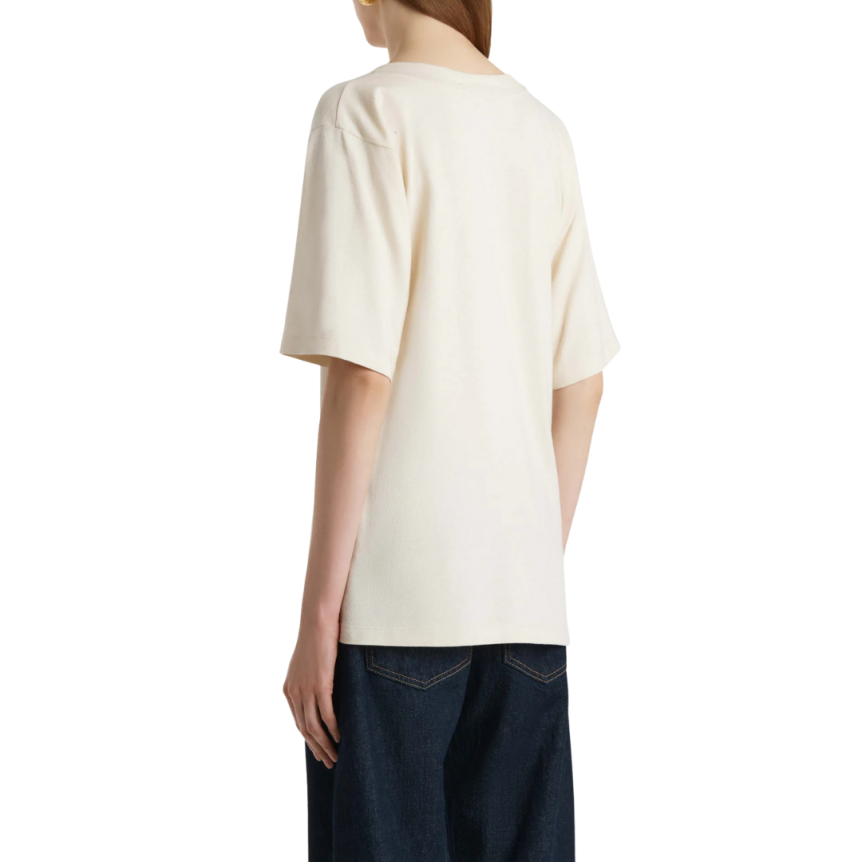 T-shirt manche courte KHAITE Allen col rond coton écru