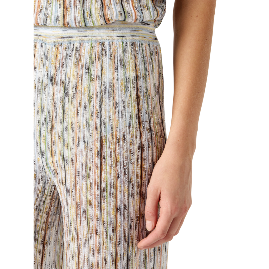 Pantalon côtelé MISSONI en mélange de viscose lamé multicolore paillettes