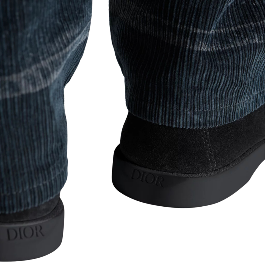 Bottine chukka Dior Granville Suède noir jacquard Dior Oblique peau lainée mouton