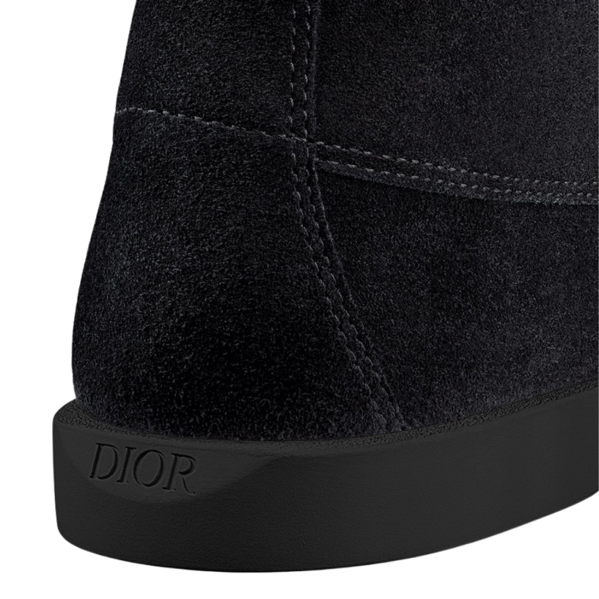 Bottine chukka Dior Granville Suède noir jacquard Dior Oblique peau lainée mouton