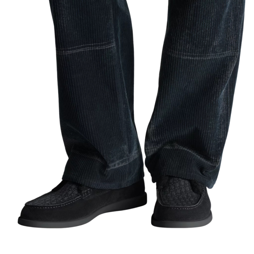 Bottine chukka Dior Granville Suède noir jacquard Dior Oblique peau lainée mouton