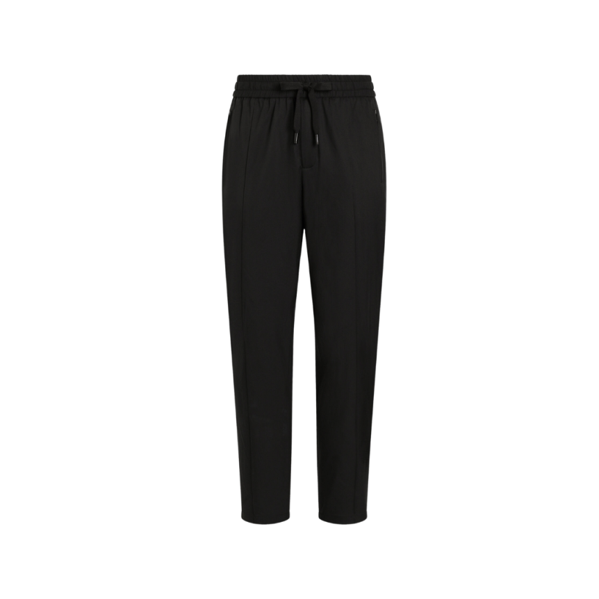 Pantalon de jogging DOLCE & GABBANA nylon léger noir cordon taille plaque logo