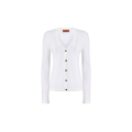 Cardigan bouton coton viscose zigzag blanc