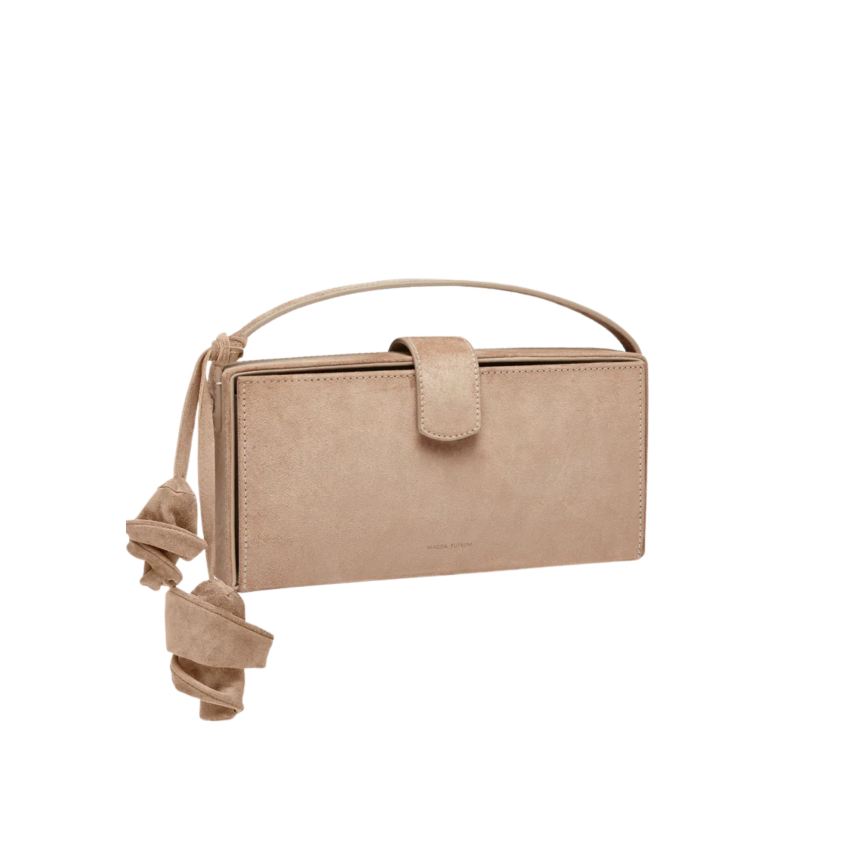 Sac pochette MAGDA BUTRYM Apolonia Petit daim beige  breloque fleur