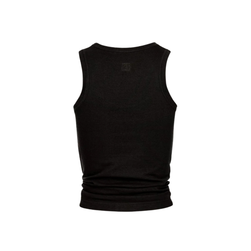 Top sans manches MAGDA BUTRYM coton noir noeud fleur