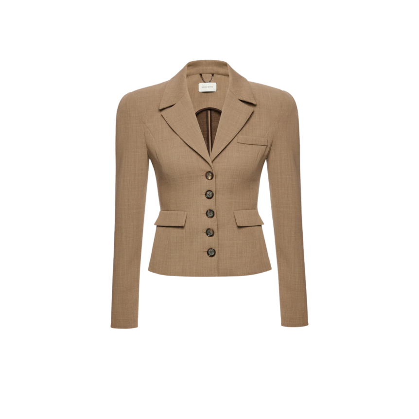 Veste courte cintrée MAGDA BUTRYM Blazer laine beige 5 boutons