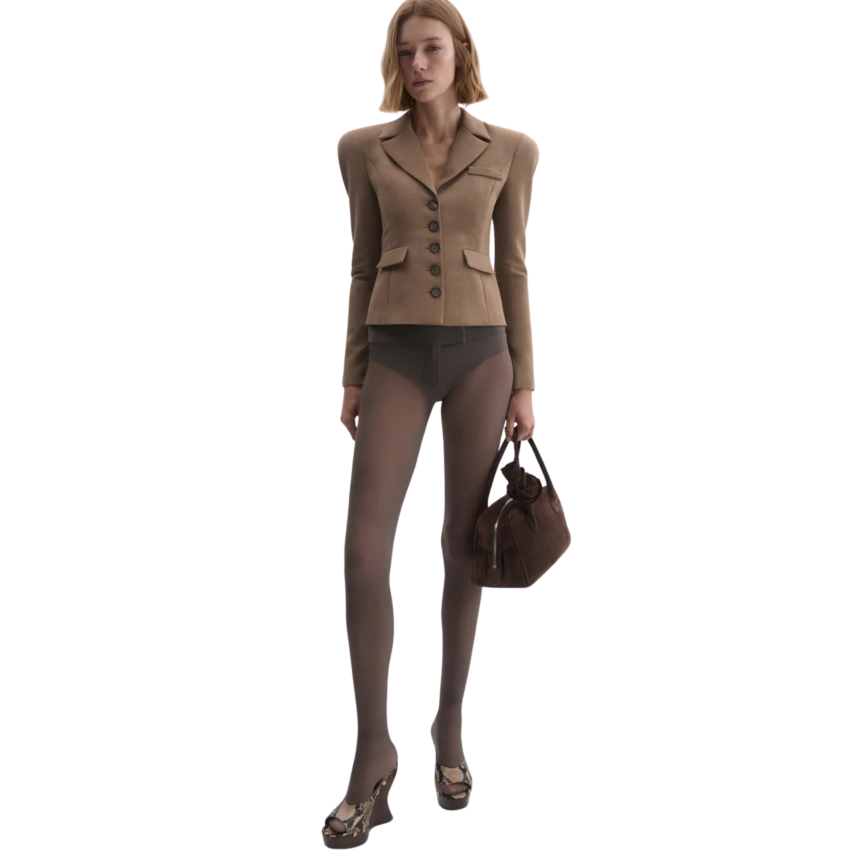 Veste courte cintrée MAGDA BUTRYM Blazer laine beige 5 boutons