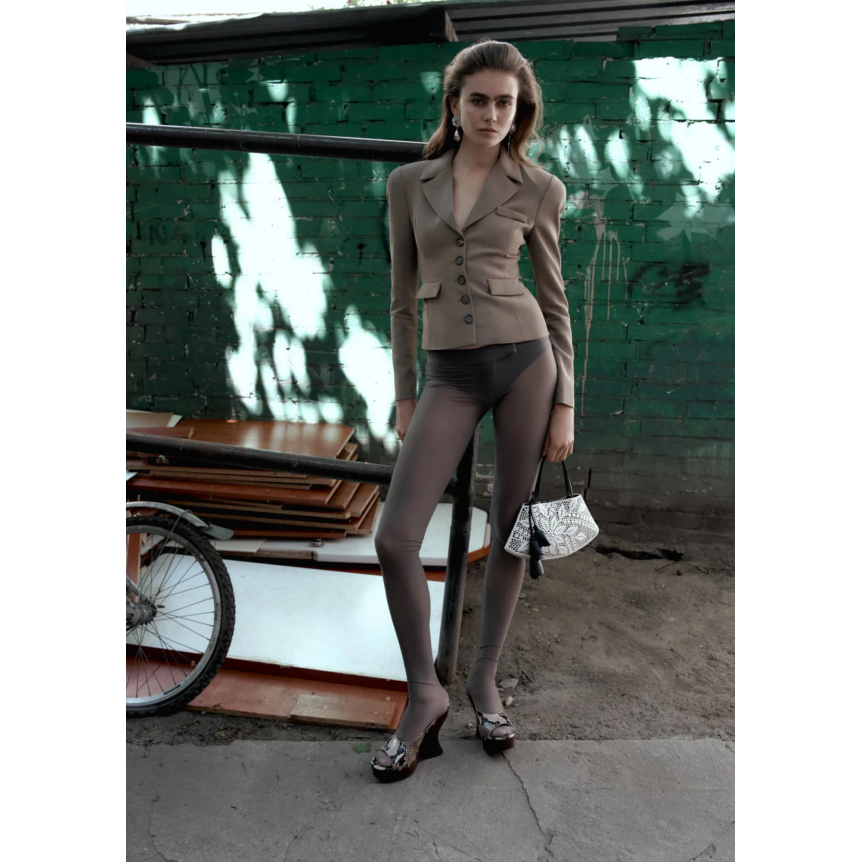 Veste courte cintrée MAGDA BUTRYM Blazer laine beige 5 boutons