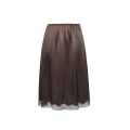 Jupe nuisette en dentelle de soie marron bas dentelle