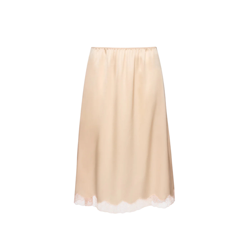 Jupe nuisette MAGDA BUTRYM en dentelle de soie peche bas dentelle
