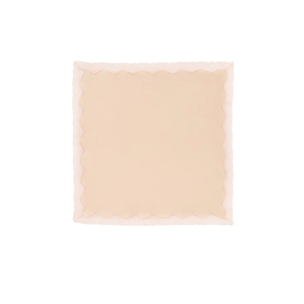 Carré en soie pêche MAGDA BUTRYM à bordure de dentelle