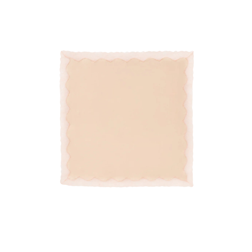 Carré en soie pêche MAGDA BUTRYM à bordure de dentelle