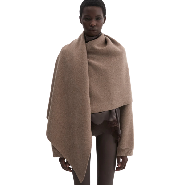 pull cardigan poncho MAGDA BUTRYM laine beige écharpe