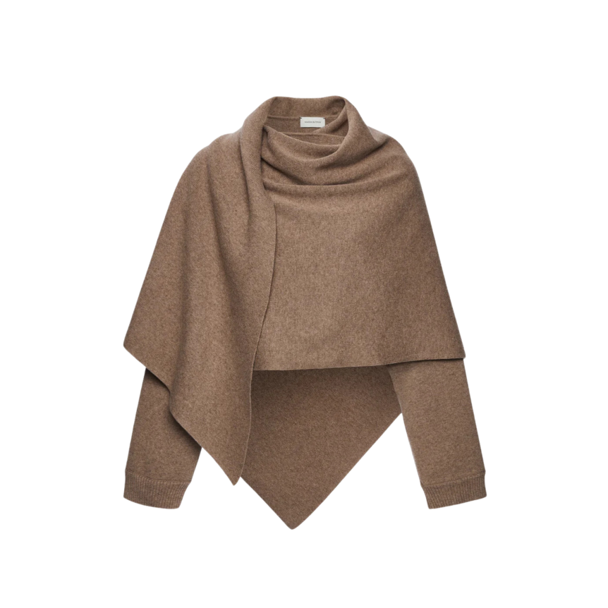 pull cardigan poncho MAGDA BUTRYM laine beige écharpe