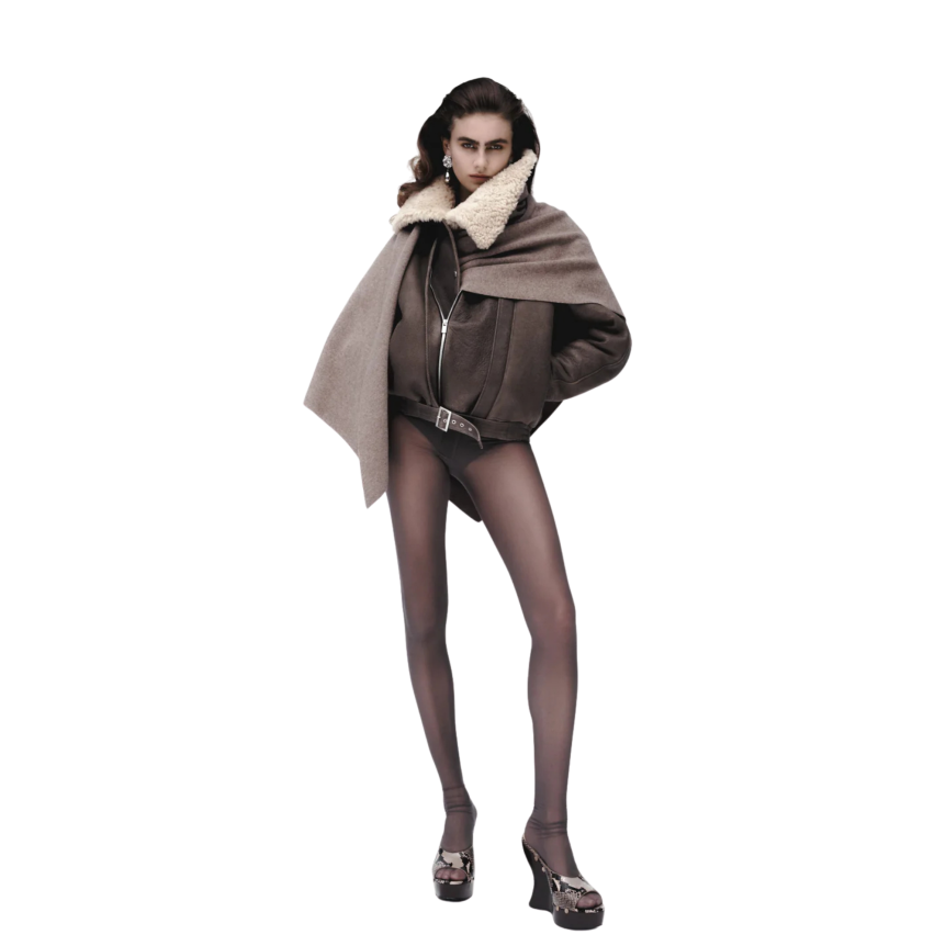 pull cardigan poncho MAGDA BUTRYM laine beige écharpe