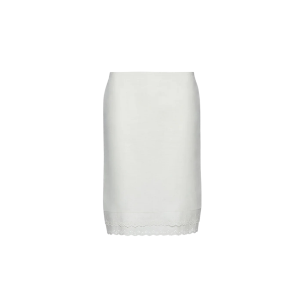 Jupe crayon MAGDA BUTRYM mi longue à volants avec bordure en dentelle blanche