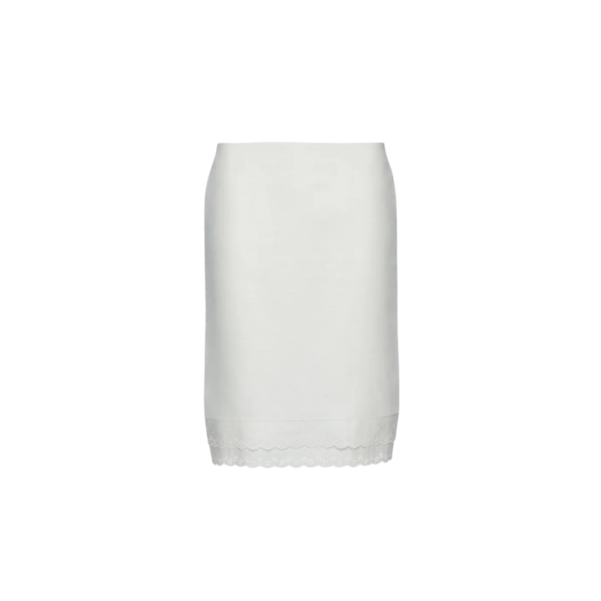 Jupe crayon MAGDA BUTRYM mi longue à volants avec bordure en dentelle blanche
