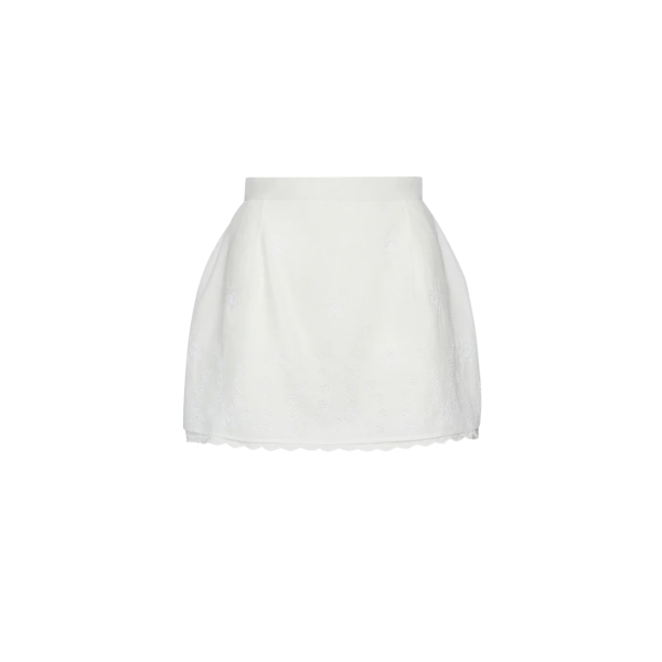 Mini-jupe MAGDA BUTRYM coton lin blanc broderie