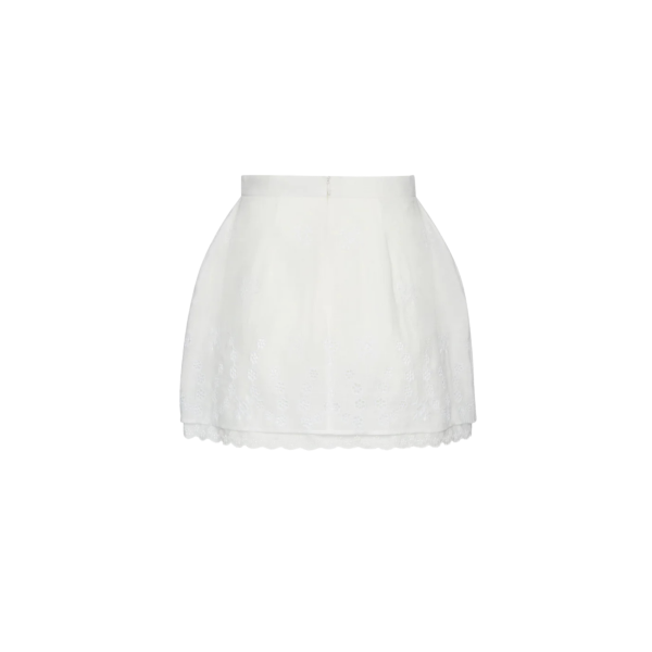 Mini-jupe MAGDA BUTRYM coton lin blanc broderie