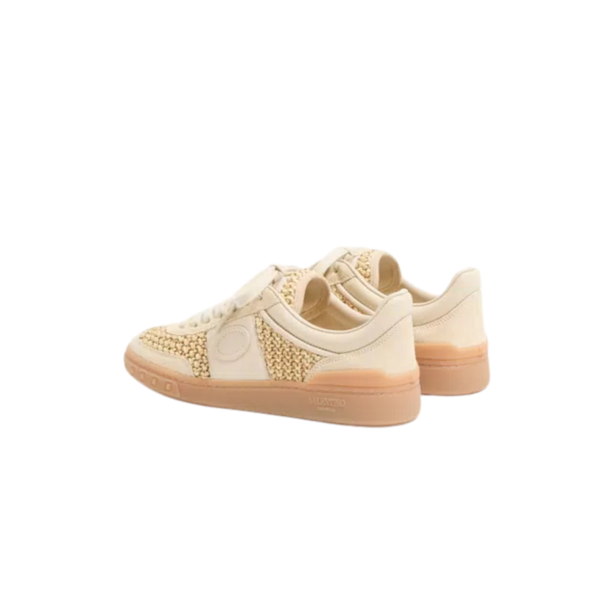 Baskets VALENTINO Upvillage en daim beige raphia tissé