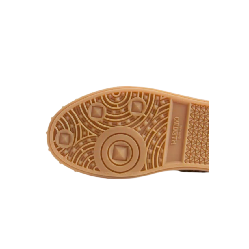 Baskets VALENTINO Upvillage en daim beige raphia tissé