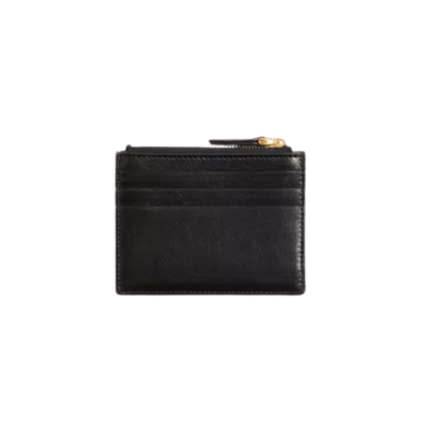 Portemonnaie zippé VALENTINO Viva Superstar cuir noir V logo camel