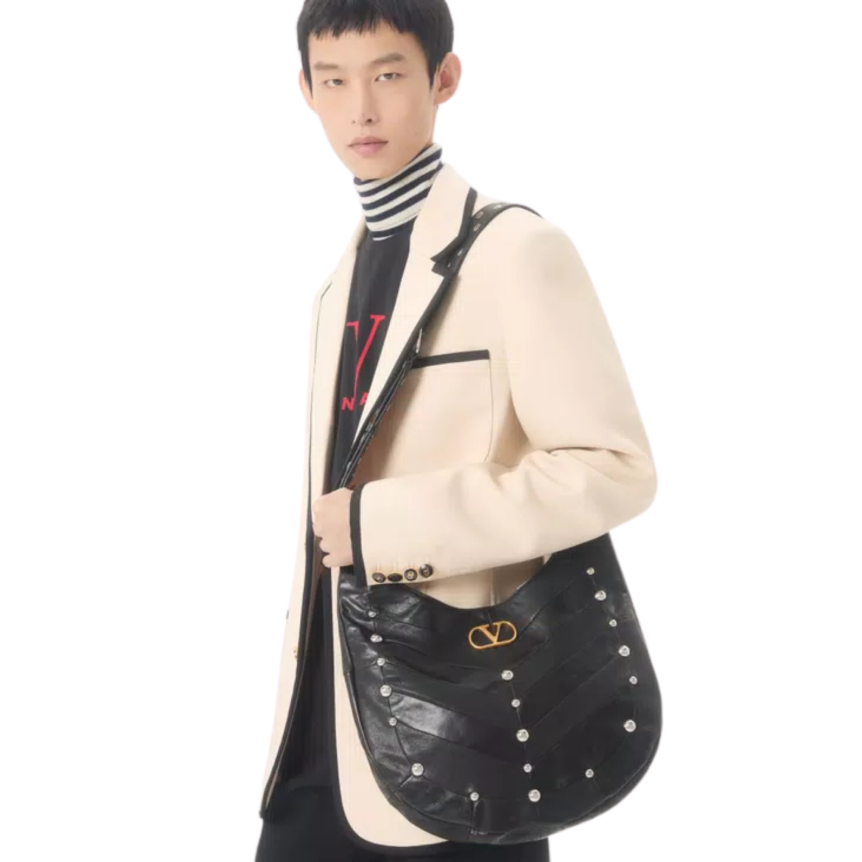 T-shirt VALENTINO manche courte col rond coton noir Made in Valentino rouge