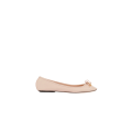 Ballerine Iris cuir brillant beige rosé nœud charm banane