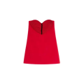 Robe Courte bustier coeur Brodée en Crêpe Couture laine soie rouge