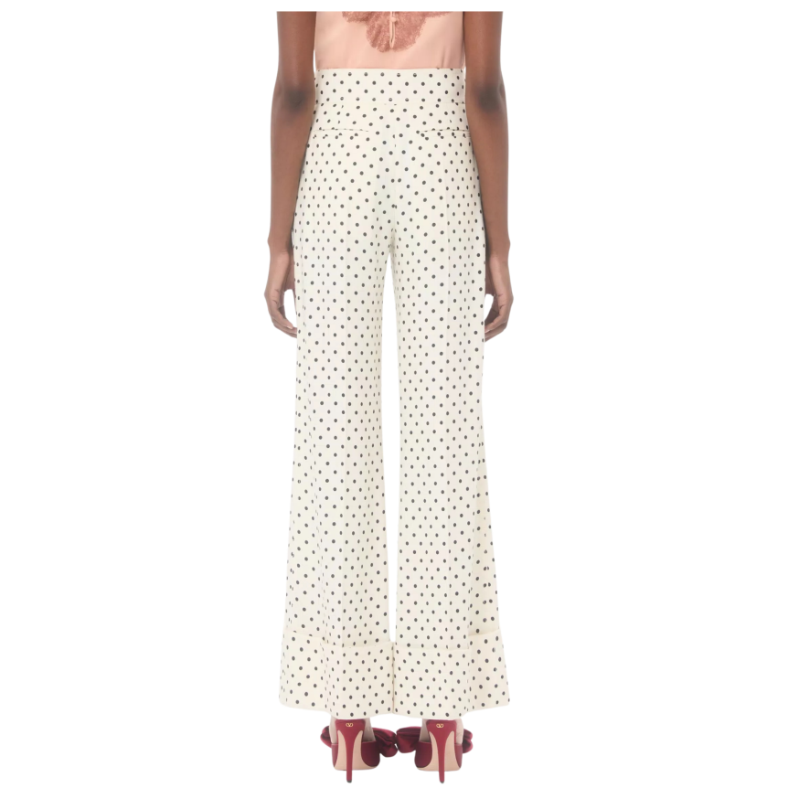 Pantalon large VALENTINO viscose écru à imprimé Supergran Plusdepois