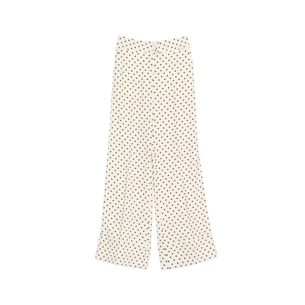 Pantalon large VALENTINO viscose écru à imprimé Supergran Plusdepois