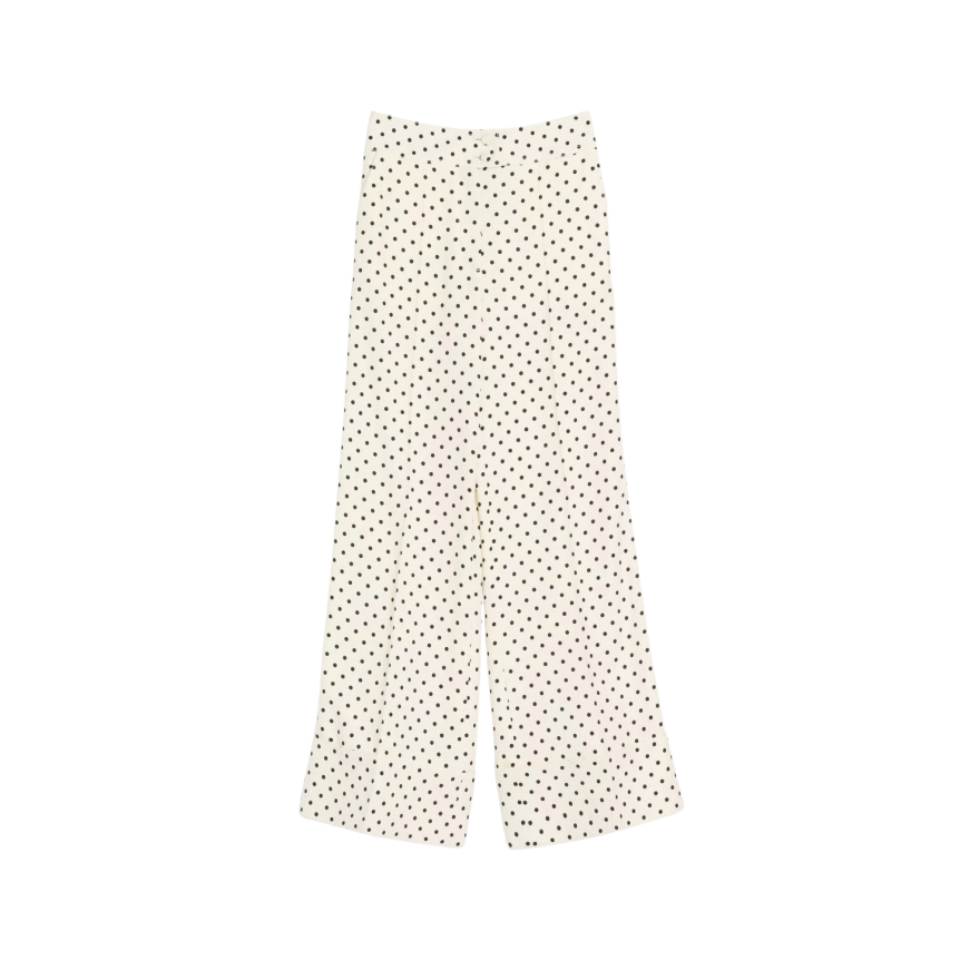 Pantalon large VALENTINO viscose écru à imprimé Supergran Plusdepois