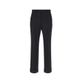 Pantalon droit laine vierge noire  bas grand revers