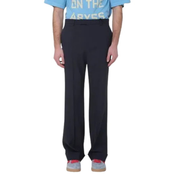 Pantalon droit VALENTINO laine vierge noire  bas grand revers