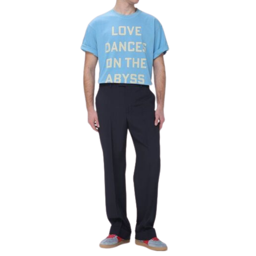 Pantalon droit VALENTINO laine vierge noire  bas grand revers