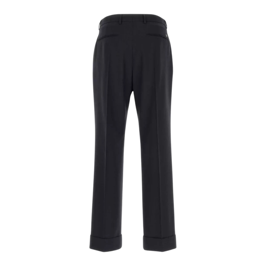 Pantalon droit VALENTINO laine vierge noire  bas grand revers