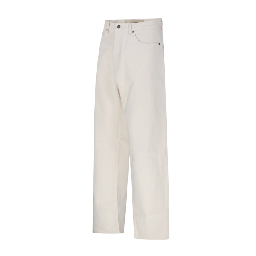 Pantalon Jean VALENTINO coton denim écru poche arrière V logo doré