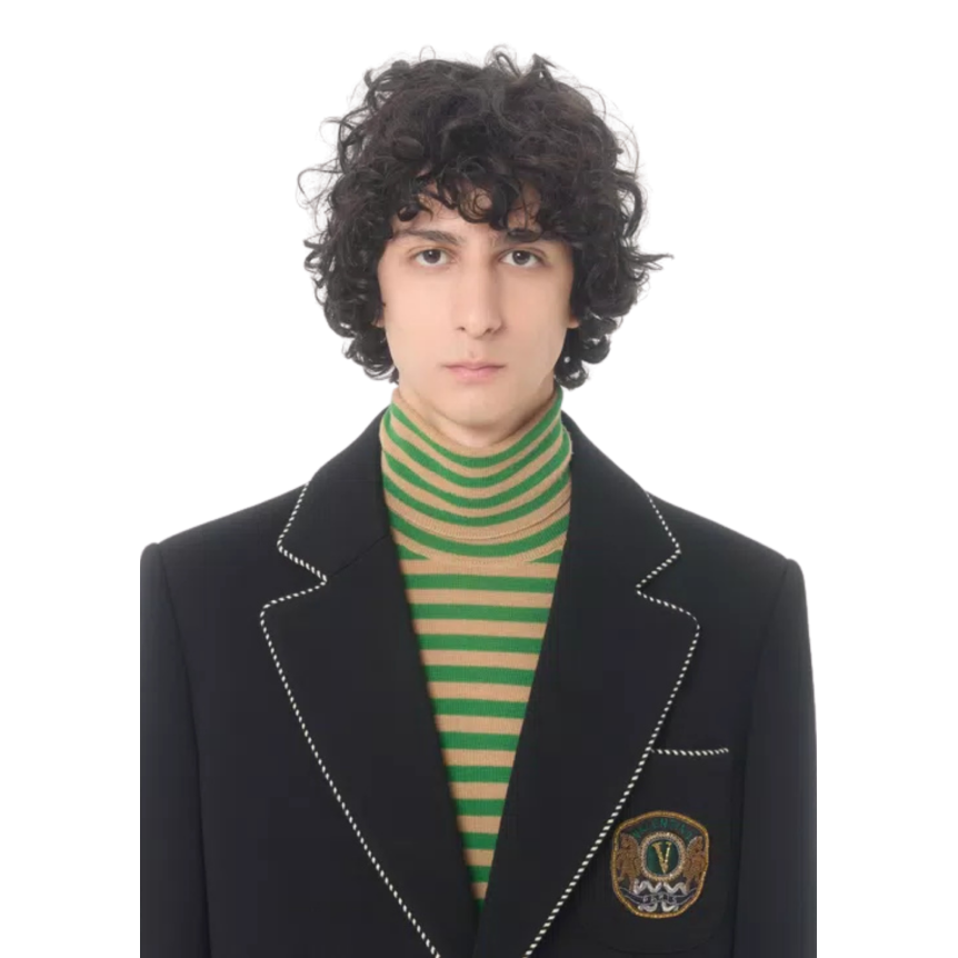 Veste droite VALENTINO blazer laine noire écusson Valentino poche