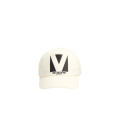 Casquette Chez Valentino  coton écru broderie V noir