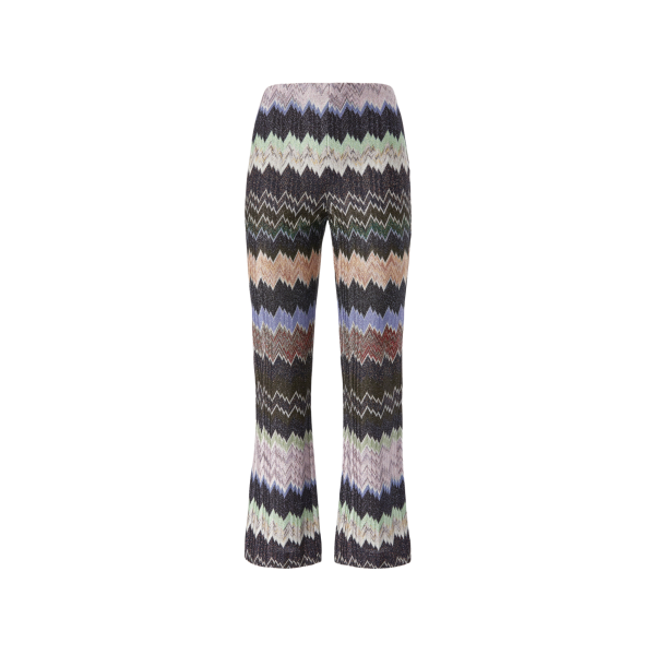 MISSONI Pantalon court viscose lamé motif serpent marron vert