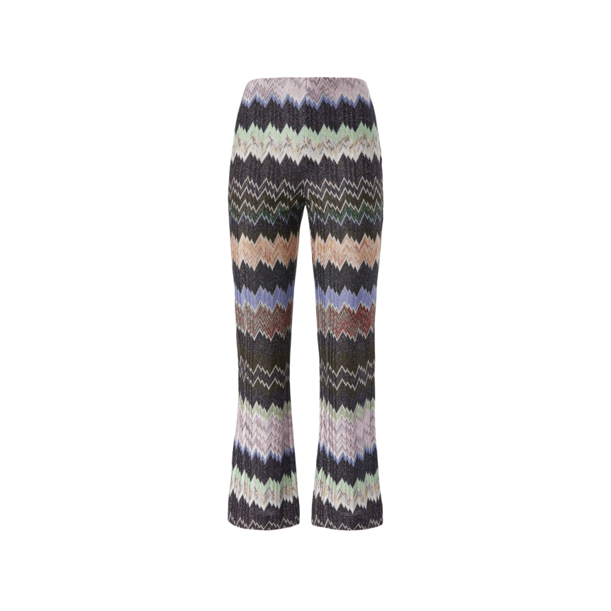 MISSONI Pantalon court viscose lamé motif serpent marron vert