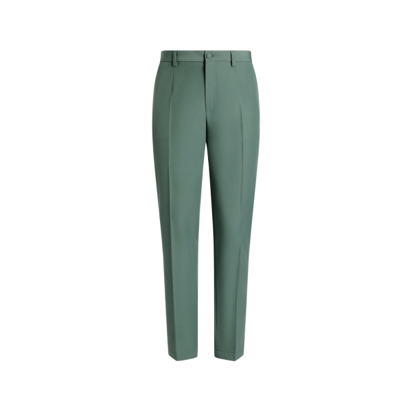 pantalon classique DOLCE & GABBANA popeline de laine vierge vert arrière taille elastique