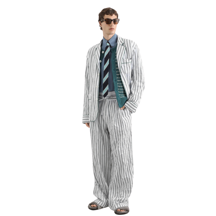 Chemise manche longue DOLCE & GABBANA soie crêpe de Chine bleu pétrole